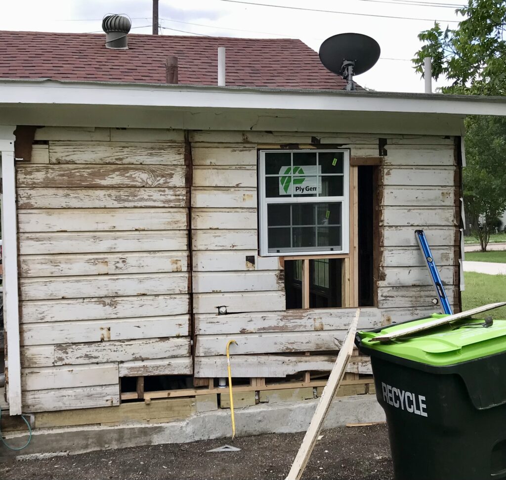 exterior of back of house siding and window