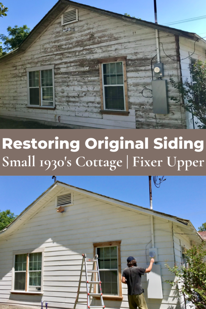 restoring old original siding on little cottage
