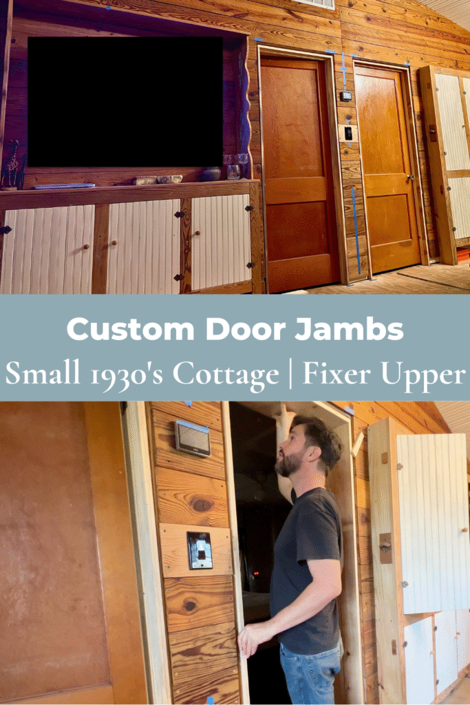man building custom door jambs for vintage doors