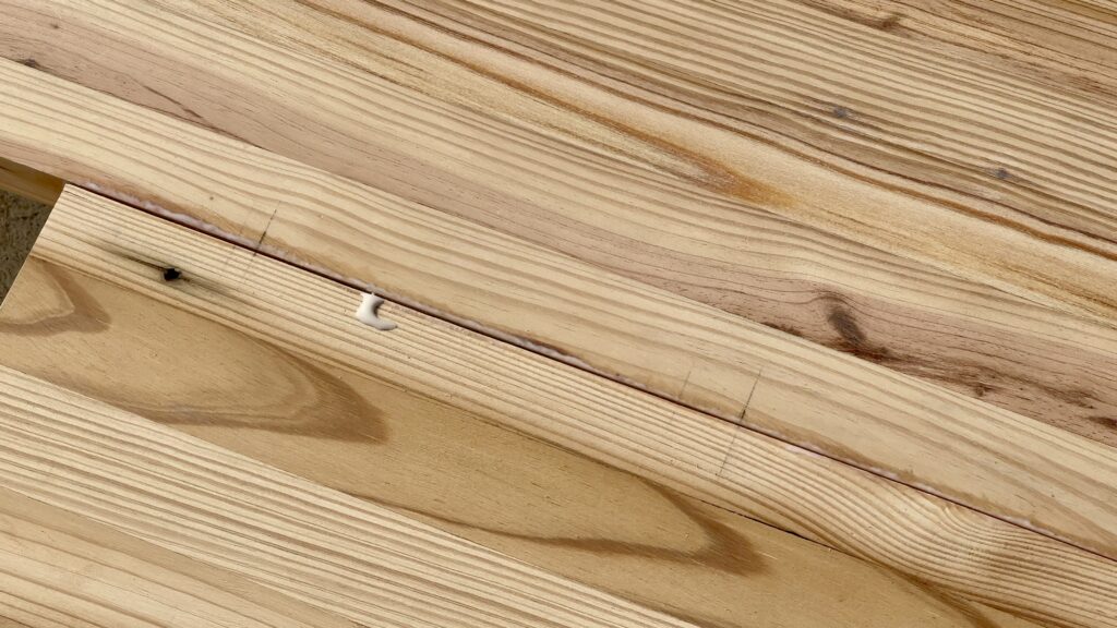 glue coming out of custom built butcher block countertop 