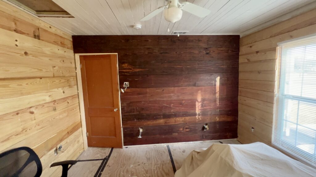 old reclaimed and new shiplap on walls